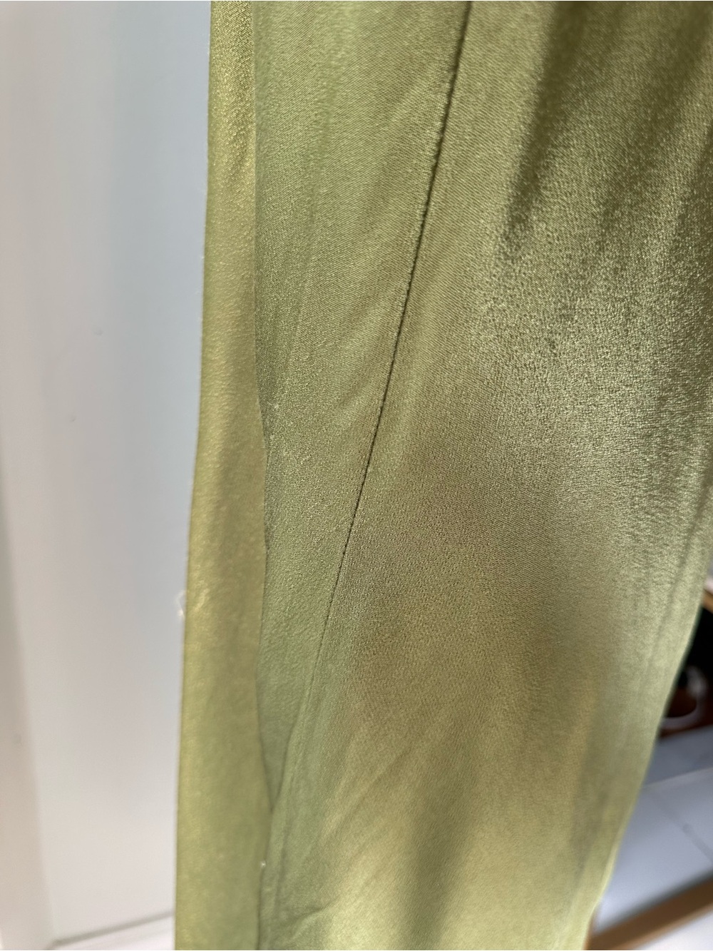 SNDYS. x REVOLVE Chartreuse Green Strapless Satin Column Shift Sheath Dress Sz 6 - Picture 11 of 11